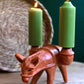 Terracotta Burro Taper Candle Holder By Kalalou | Candle Holders | Modishstore