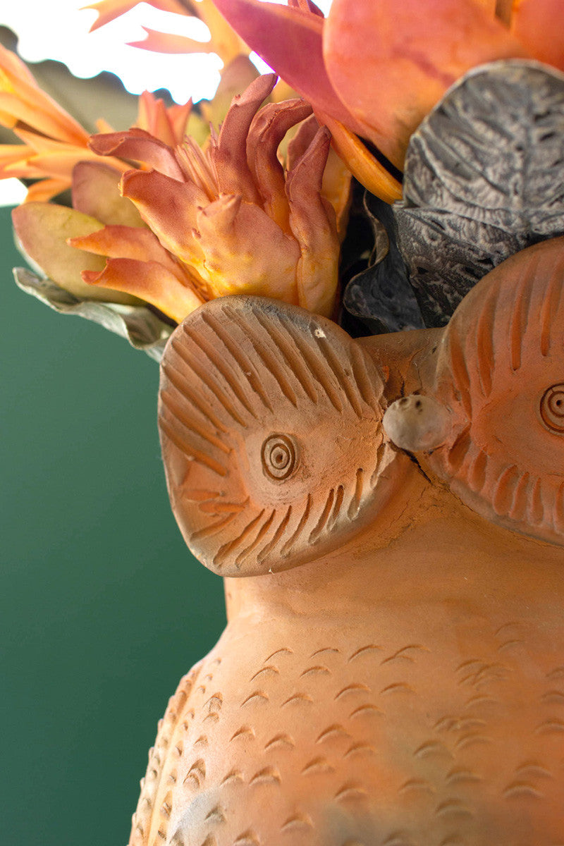 Teracotta Owl Planter By Kalalou | Planters, Troughs & Cachepots | Modishstore - 3