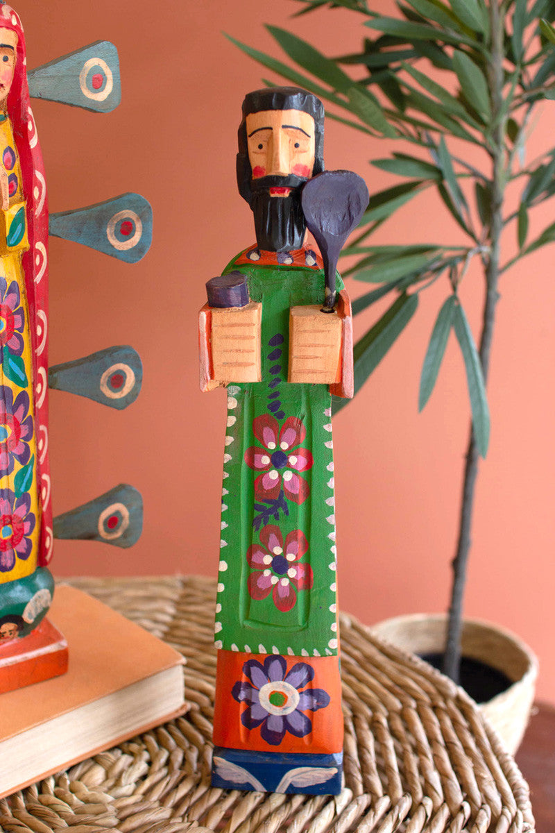 Painted Wooden St. Pascual By Kalalou | Sculptures | Modishstore - 4