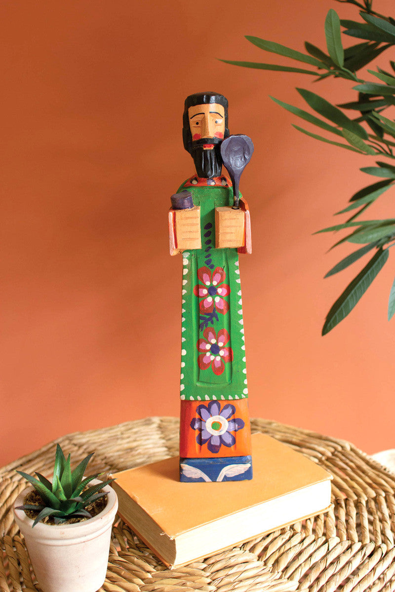Painted Wooden St. Pascual By Kalalou | Sculptures | Modishstore