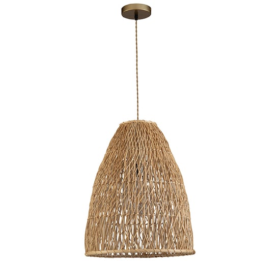 Lisbet Pendant Bell Wicker Rattan Hanging Lamp By Ele Light & Decor | Pendant Lamps |  Modishstore  - 6