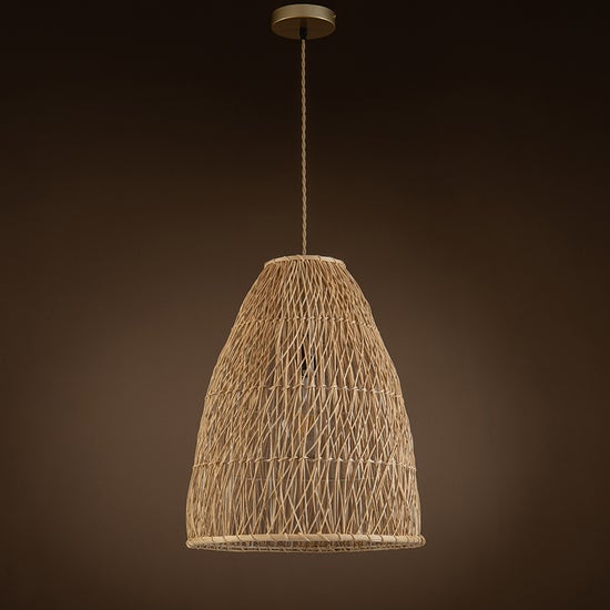 Lisbet Pendant Bell Wicker Rattan Hanging Lamp By Ele Light & Decor | Pendant Lamps |  Modishstore  - 5