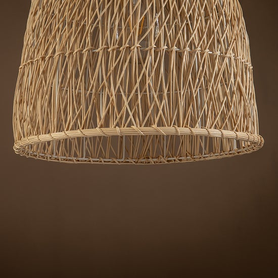 Lisbet Pendant Bell Wicker Rattan Hanging Lamp By Ele Light & Decor | Pendant Lamps |  Modishstore  - 3