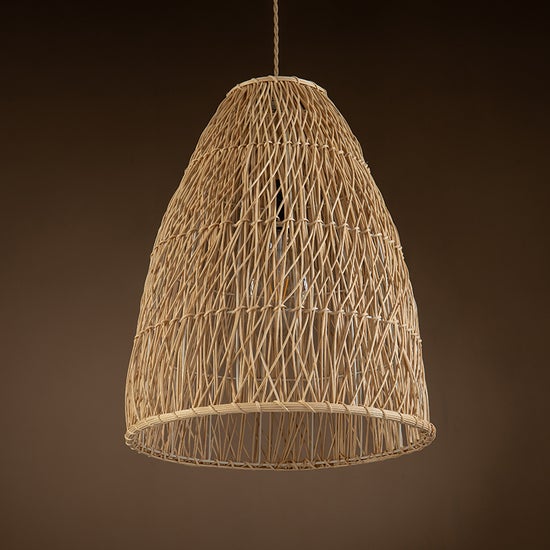 Lisbet Pendant Bell Wicker Rattan Hanging Lamp By Ele Light & Decor | Pendant Lamps |  Modishstore  - 2