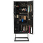 baxton studio vittoria black finish wood square foot floor standing double door storage jewelry armoire cabinet | Modish Furniture Store-2
