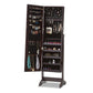 baxton studio alena black finishing wood free standing cheval mirror jewelry armoire | Modish Furniture Store-6