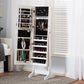 baxton studio alena black finishing wood free standing cheval mirror jewelry armoire | Modish Furniture Store-7
