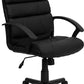 Flash Furniture GO-1004-BK-LEA-GG Mid-Back Black Leather Swivel Task Chair | Office Chairs | Modishstore - 1