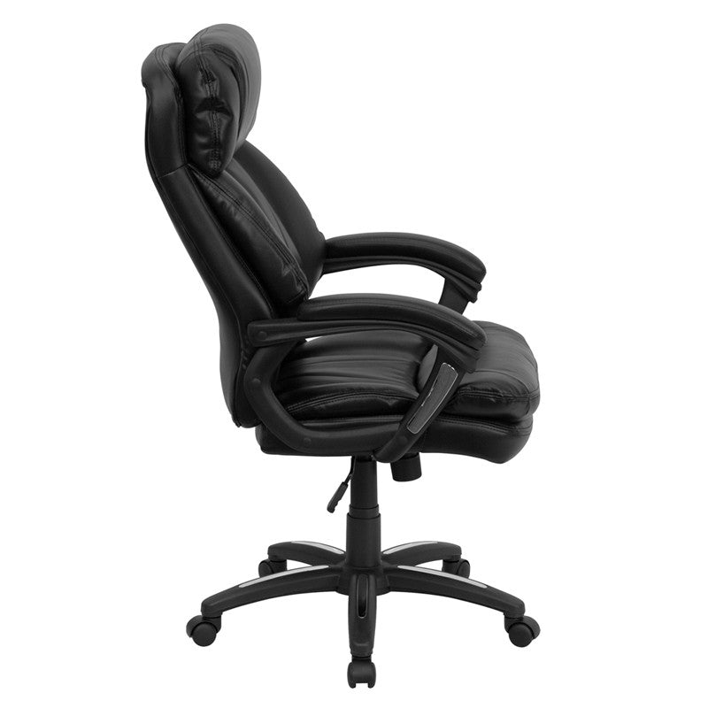 Flash Furniture GO-1097-BK-LEA-GG High Back Black Leather Executive Swivel Office Chair | Office Chairs | Modishstore - 3
