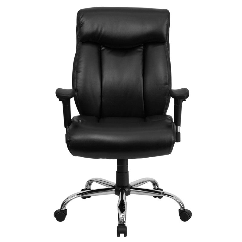 Flash Furniture GO-1235-BK-LEA-A-GG Hercules Series Black Leather Executive Swivel Office Chair With Adjustable Arms | Office Chairs | Modishstore-2