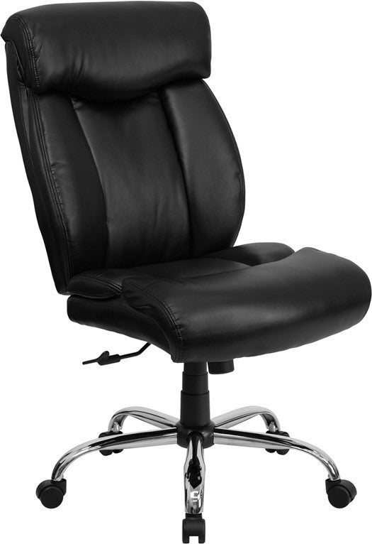 Flash Furniture GO-1235-BK-LEA-GG Hercules Series Black Leather Executive Swivel Office Chair | Office Chairs | Modishstore