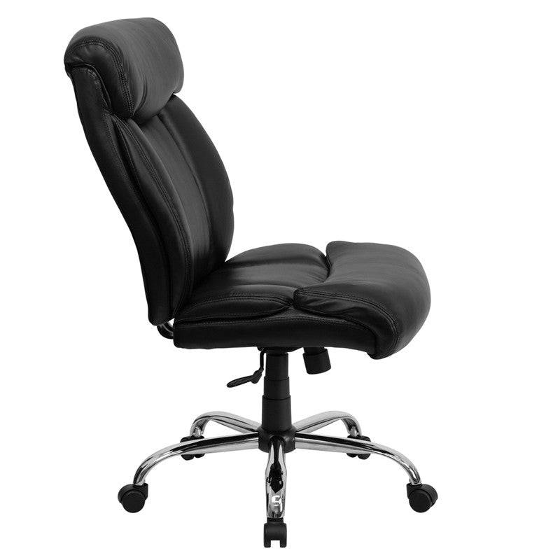 Flash Furniture GO-1235-BK-LEA-GG Hercules Series Black Leather Executive Swivel Office Chair | Office Chairs | Modishstore - 4