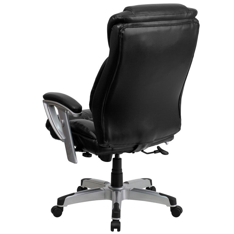 Flash Furniture GO-1534-BK-LEA-GG Hercules Series Black Leather Executive Swivel Office Chair With Adjustable Arms | Office Chairs | Modishstore - 3