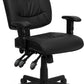 Flash Furniture Low Back Black Leather Multi-Functional Swivel Task Chair With Height Adjustable Arms | Office Chairs | Modishstore - 1