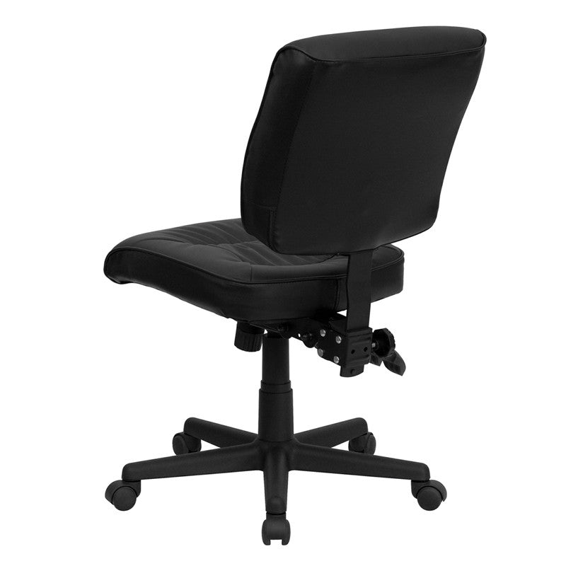 Flash Furniture Low Back Black Leather Multi-Functional Swivel Task Chair | Office Chairs | Modishstore - 3