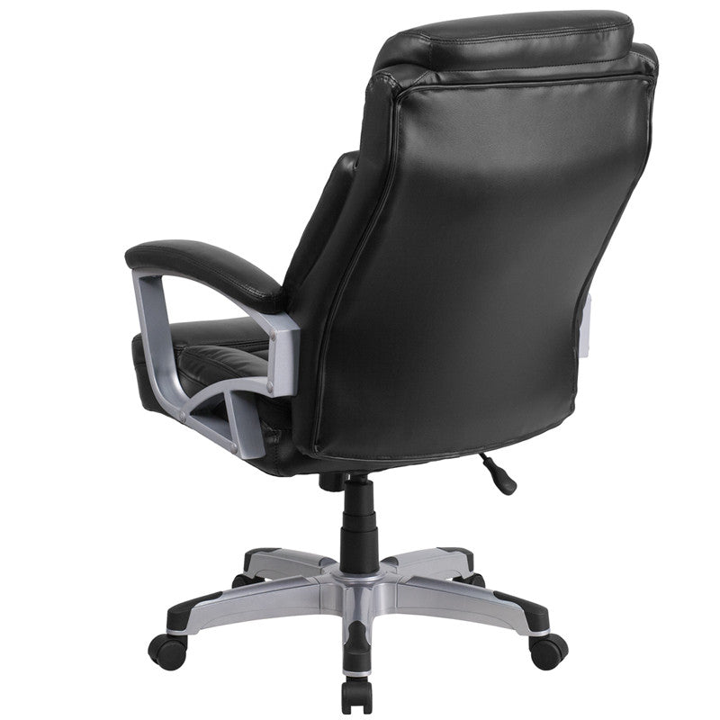Flash Furniture GO-1850-1-LEA-GG Hercules Series Black Leather Executive Swivel Office Chair with Arms | Office Chairs | Modishstore - 3
