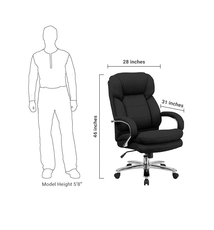 Flash Furniture Hercules Series GO-2078-GG Black Fabric Executive Swivel Chair With Loop Arms | Office Chairs | Modishstore - 5