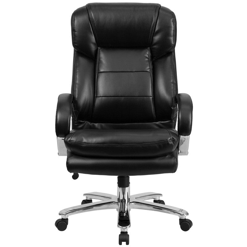 Flash Furniture Hercules Series GO-2078-LEA-GG Black Leather Executive Swivel Chair With Loop Arms | Office Chairs | Modishstore - 2