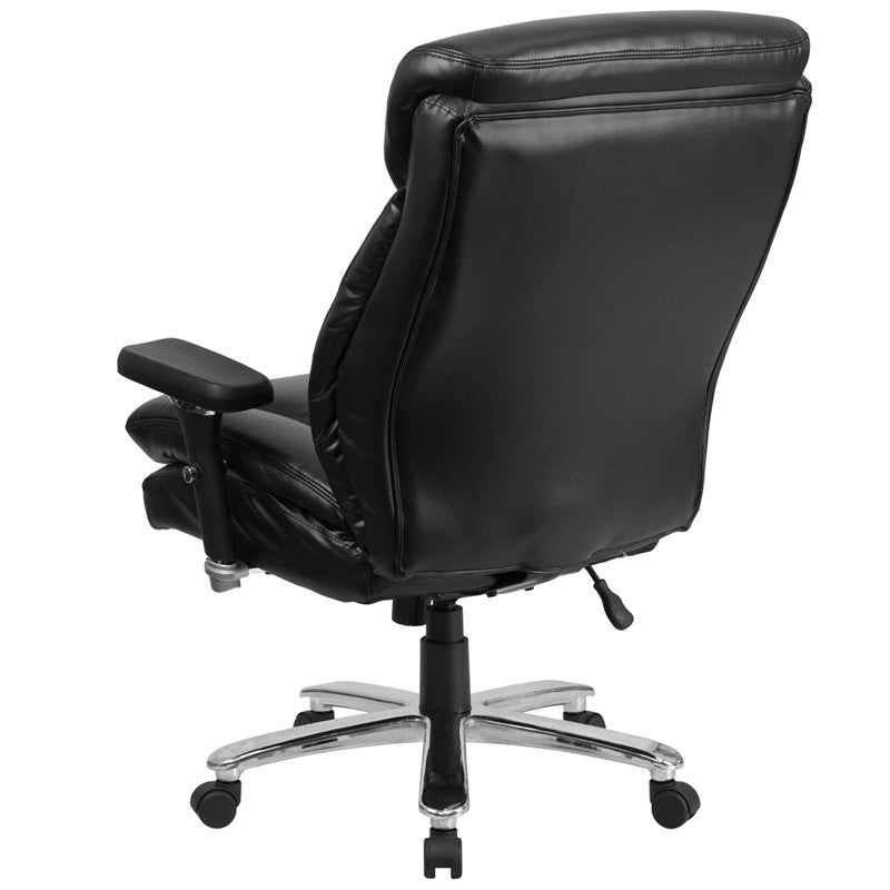 Flash Furniture GO-2085-LEA-GG Hercules Series, Black Leather Executive Swivel Chair With Lumbar Knob | Office Chairs | Modishstore - 2