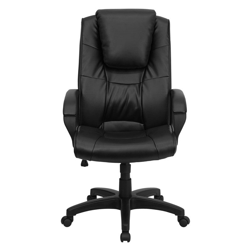 Flash Furniture GO-5301BSPEC-CH-BK-LEA-GG High Back Black Leather Executive Swivel Office Chair | Office Chairs | Modishstore - 2