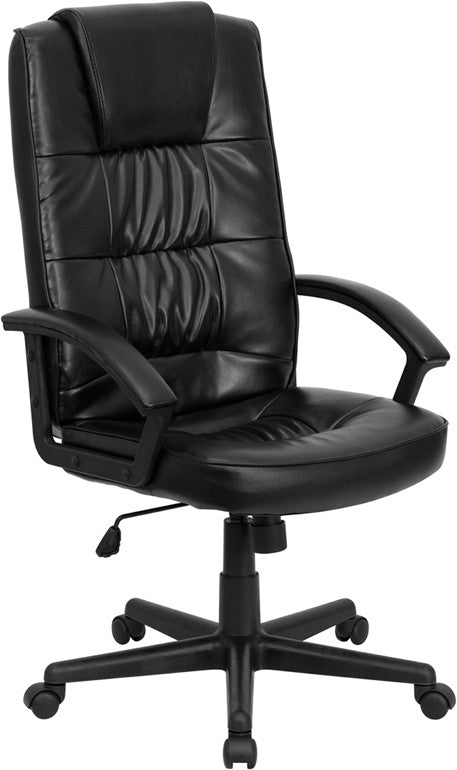Flash Furniture GO-7102-GG High Back Black Leather Executive Swivel Office Chair | Office Chairs | Modishstore