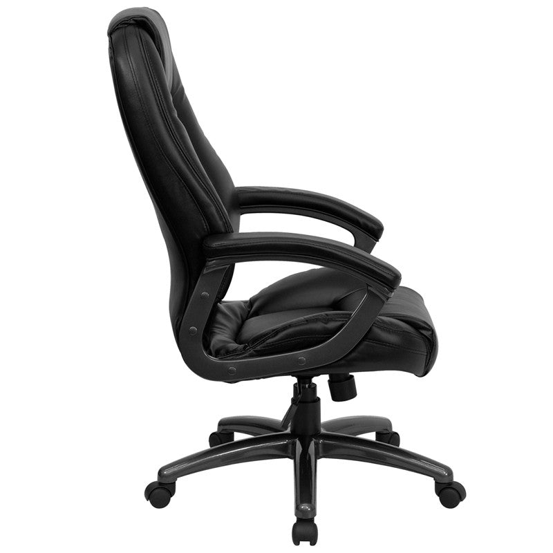 Flash Furniture GO-7145-BK-GG High Back Black Leather Executive Swivel Office Chair | Office Chairs | Modishstore-2