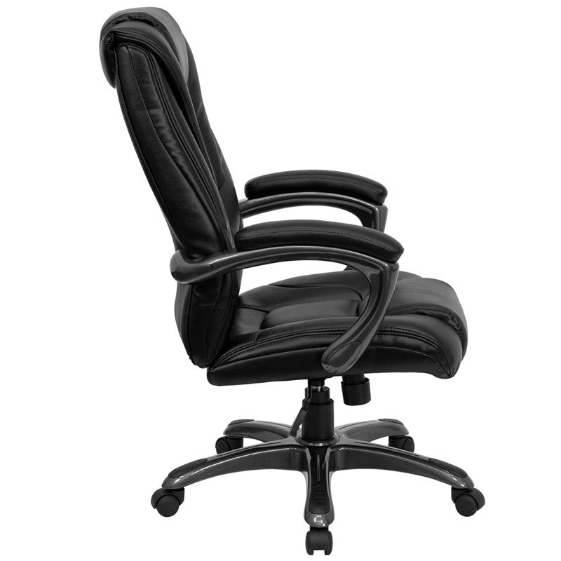 Flash Furniture GO-7194B-BK-GG High Back Black Leather Executive Swivel Office Chair | Office Chairs | Modishstore - 4
