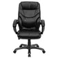 Flash Furniture GO-724H-BK-LEA-GG High Back Black Leather Overstuffed Executive Swivel Office Chair | Office Chairs | Modishstore - 2