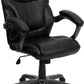 Flash Furniture Mid-Back Black Leather Overstuffed Swivel Task Chair | Office Chairs | Modishstore