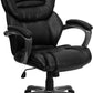 Flash Furniture High Back Black Leather Executive Swivel Office Chair With Leather Padded Loop Arms | Office Chairs | Modishstore - 1