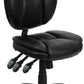 Flash Furniture Mid-Back Black Leather Multi-Functional Ergonomic Swivel Task Chair | Office Chairs | Modishstore - 1