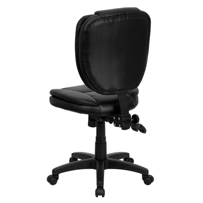Flash Furniture Mid-Back Black Leather Multi-Functional Ergonomic Swivel Task Chair | Office Chairs | Modishstore - 3