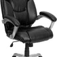 Flash Furniture GO-931H-BK-GG High Back Black Leather Executive Swivel Office Chair | Office Chairs | Modishstore - 1
