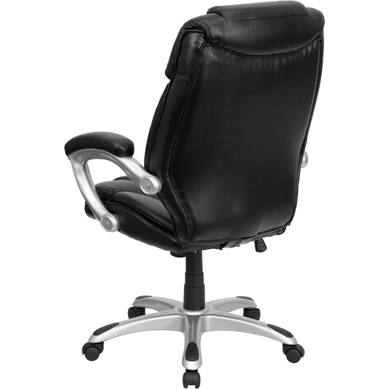 Flash Furniture GO-931H-BK-GG High Back Black Leather Executive Swivel Office Chair | Office Chairs | Modishstore-3