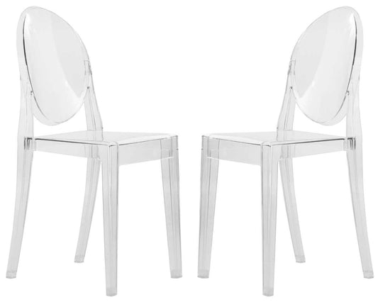 LeisureMod Marion Transparent Acrylic Modern Chair, Set of 2 | Dining Chairs | Modishstore
