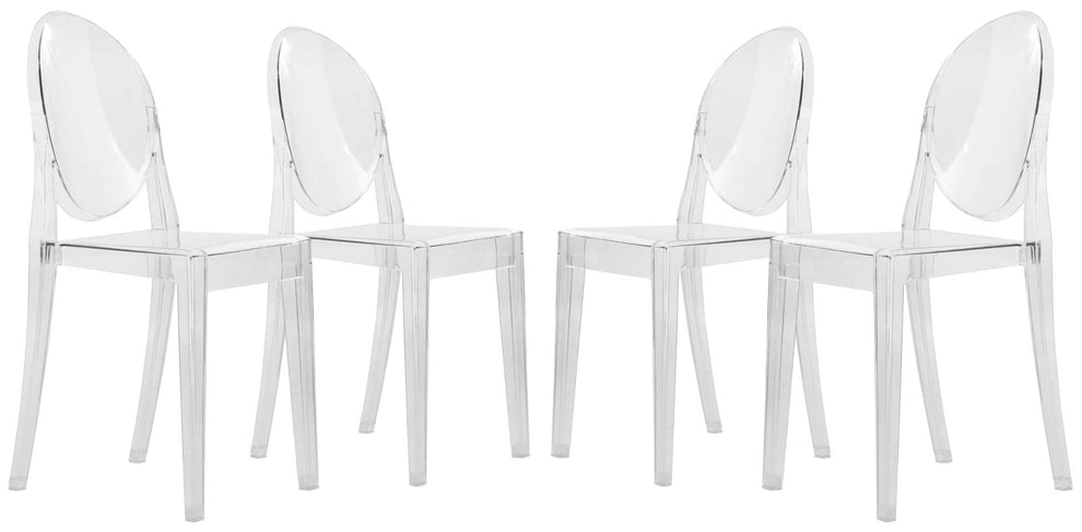 LeisureMod Marion Transparent Acrylic Modern Chair, Set of 4 | Dining Chairs | Modishstore - 7