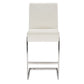 baxton studio toulan modern and contemporary white faux leather upholstered stainless steel barstool set of 2 | Modish Furniture Store-2