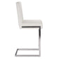 baxton studio toulan modern and contemporary white faux leather upholstered stainless steel barstool set of 2 | Modish Furniture Store-4