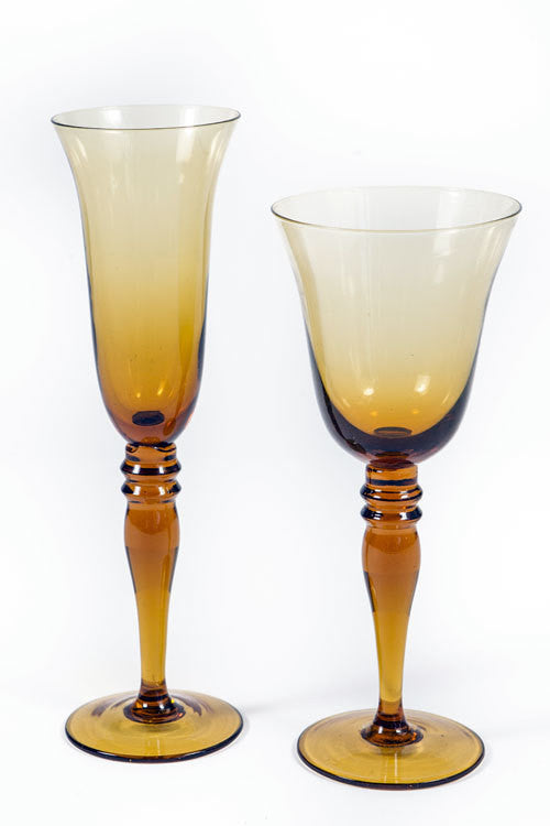 Vagabond Vintage Champagne / Wine Amber Glasses - Set of 6 | Modishstore | Drinkware-2