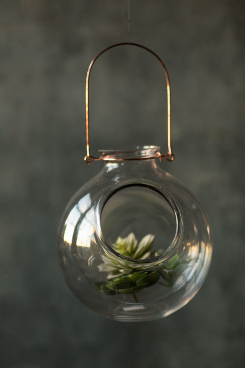 Vagabond Vintage Handblown Glass and Copper Double Wall Globe | Modishstore | Glass Terrariums-2