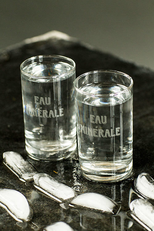Vagabond Vintage Eau Minerale Glass - Set of 4 | Modishstore | Drinkware