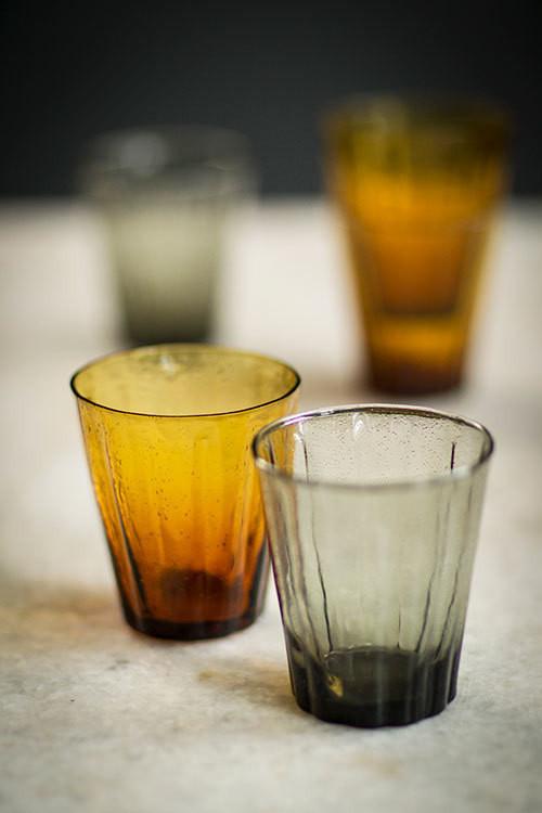 Vagabond Vintage Seeded Rocks Glass in Amber - Set of 6 | Modishstore | Drinkware