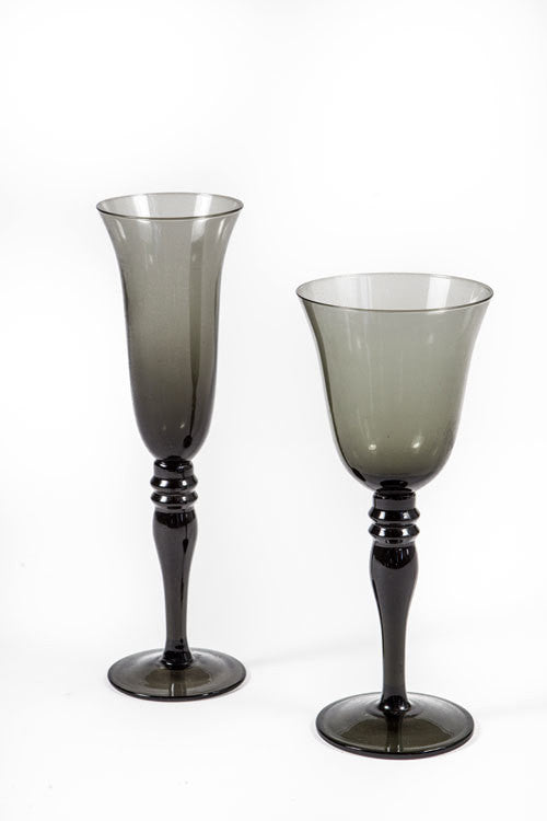 Vagabond Vintage Champagne / Wine Glass in Smoke - Set of 6 | Modishstore | Drinkware-2