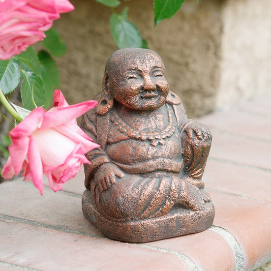 Garden Age Supply Bronze Laughing Buddha Set Of 4 | Sculptures | 46371 |  Modishstore 