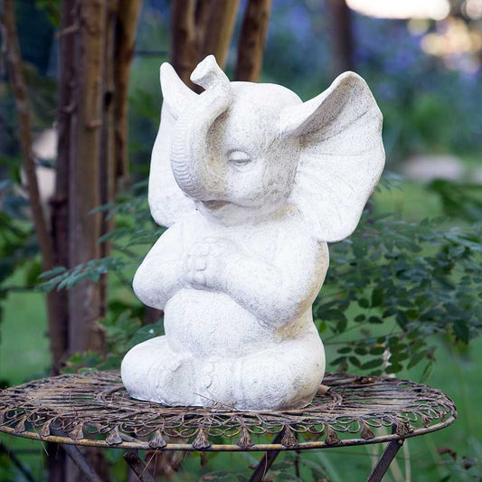 Garden Age Supply Meditating Elephant - Large Set Of 2 | Garden Sculptures & Statues | 46589 |  Modishstore 