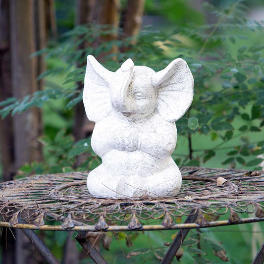Garden Age Supply Meditating Elephant - Small Set Of 2 | Garden Sculptures & Statues | 46587 |  Modishstore 
