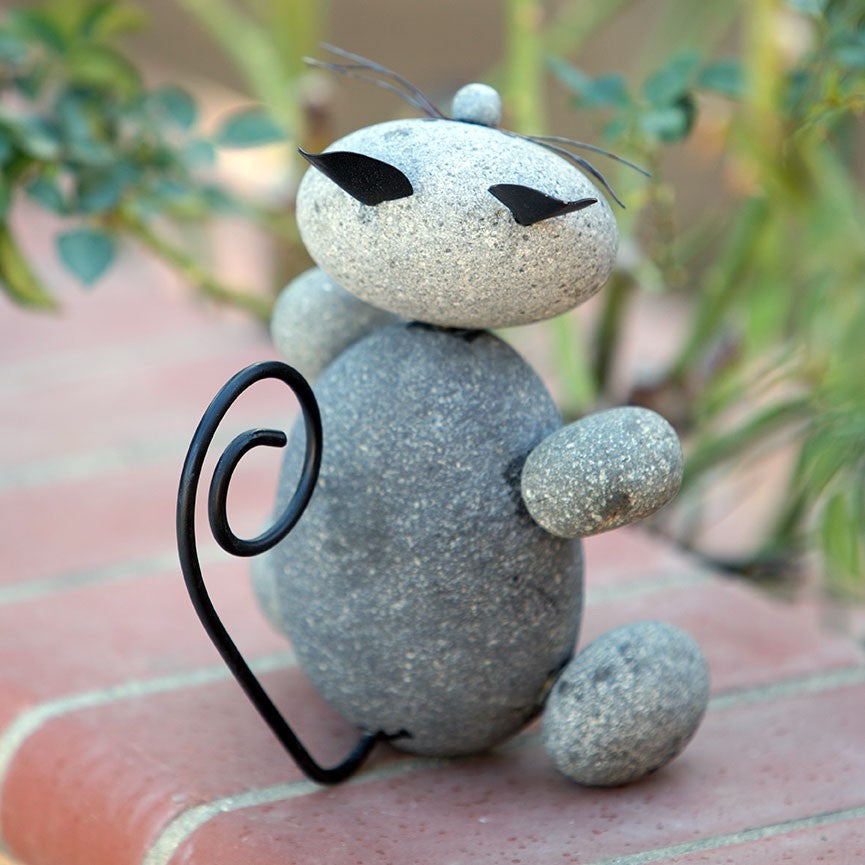 Garden Age Supply Stone Sitting Cat Set Of 4 | Outdoor Decor | 60127 |  Modishstore  - 2