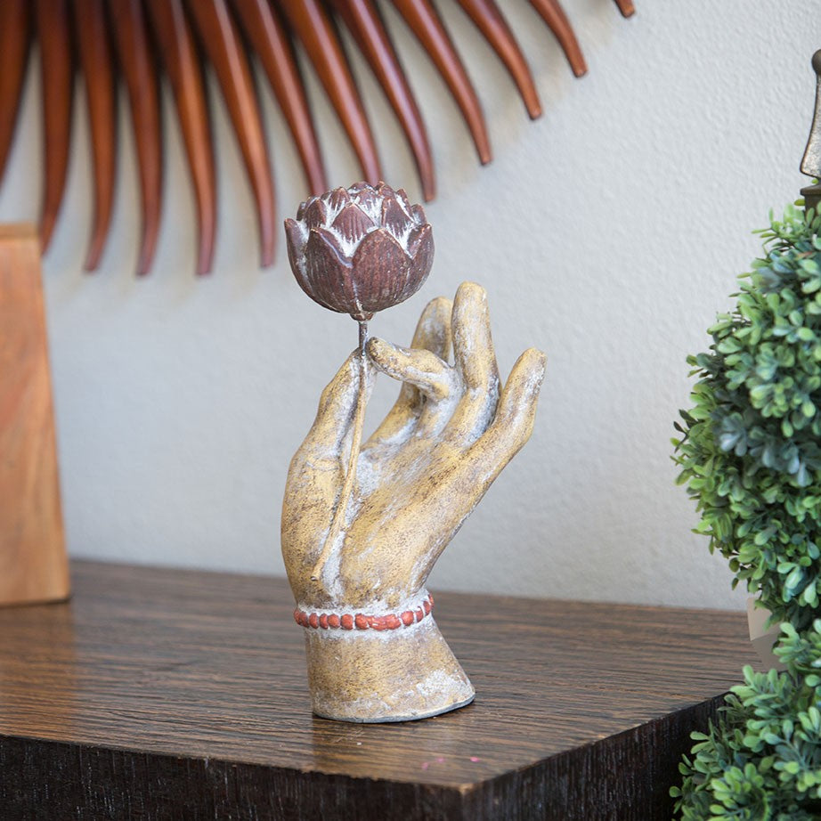 Garden Age Supply Tara Hand Holding Lotus Set Of 4 | Sculptures | 46601 |  Modishstore 