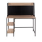 Geo Shelf Contemporary Desk in Black Steel and Natural Wood By LumiSource | Desks | Modishstore - 7