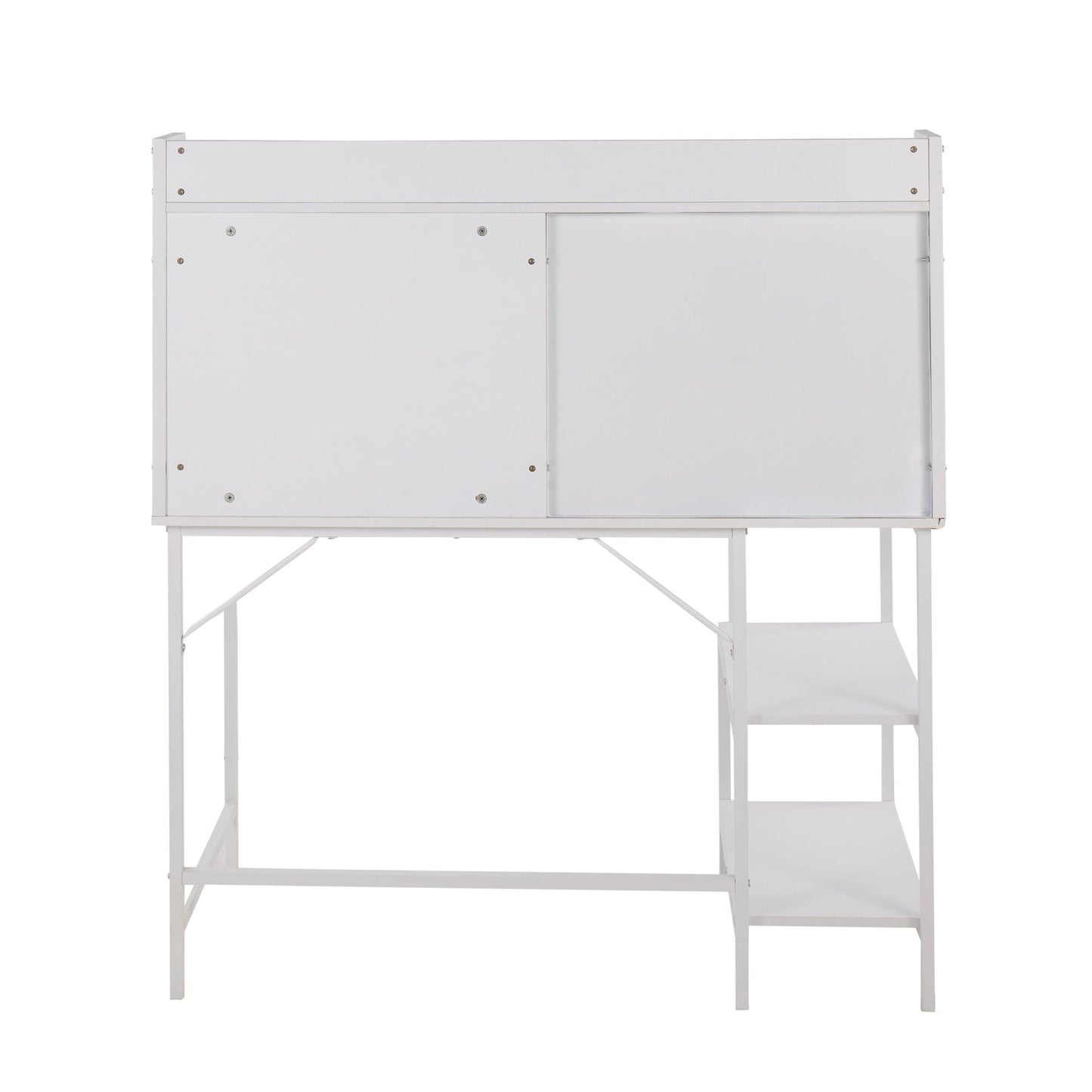 Geo Shelf Contemporary Desk in Black Steel and Natural Wood By LumiSource | Desks | Modishstore - 13